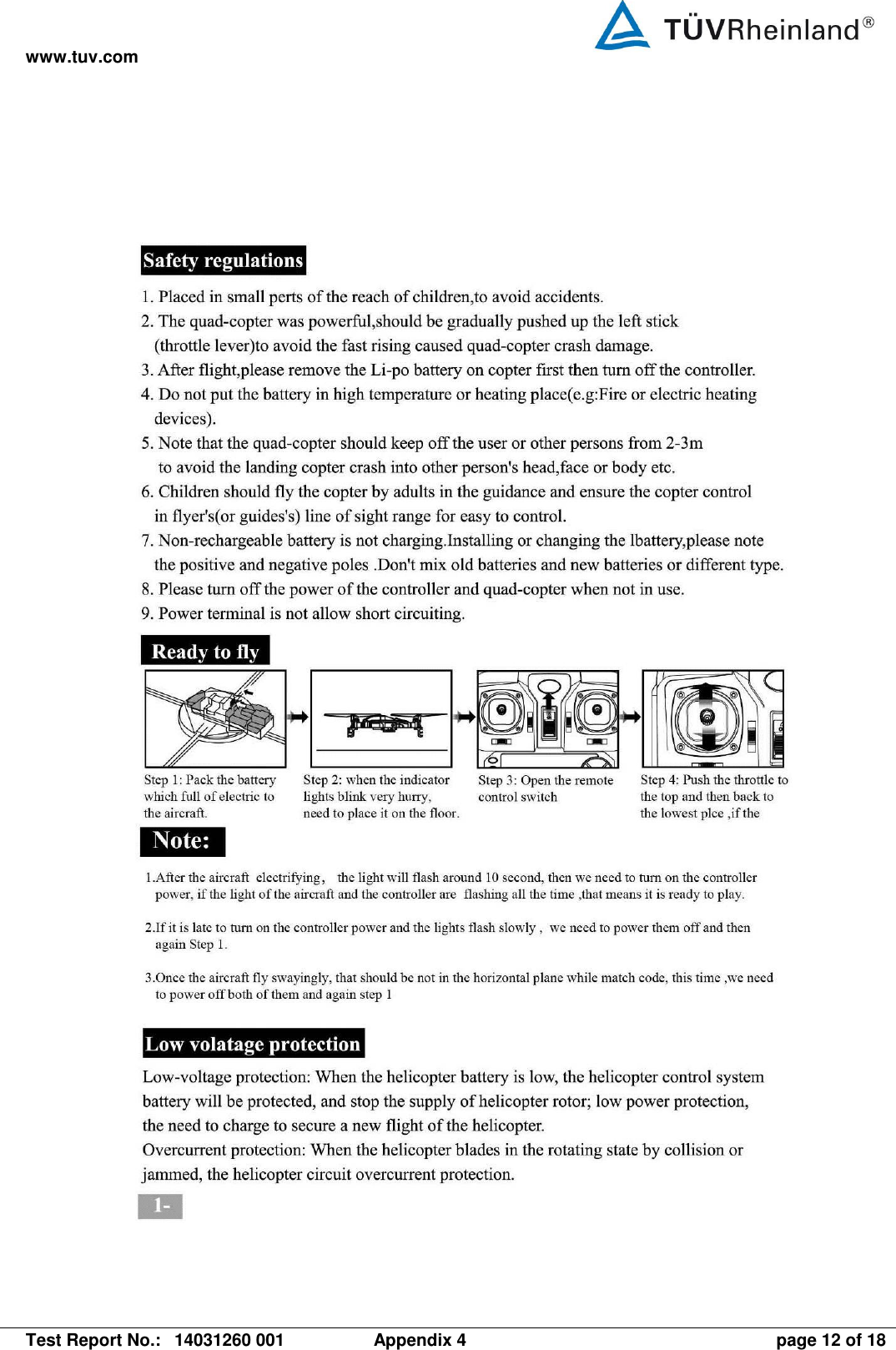 www.tuv.com   Test Report No.:  14031260 001  Appendix 4  page 12 of 18   