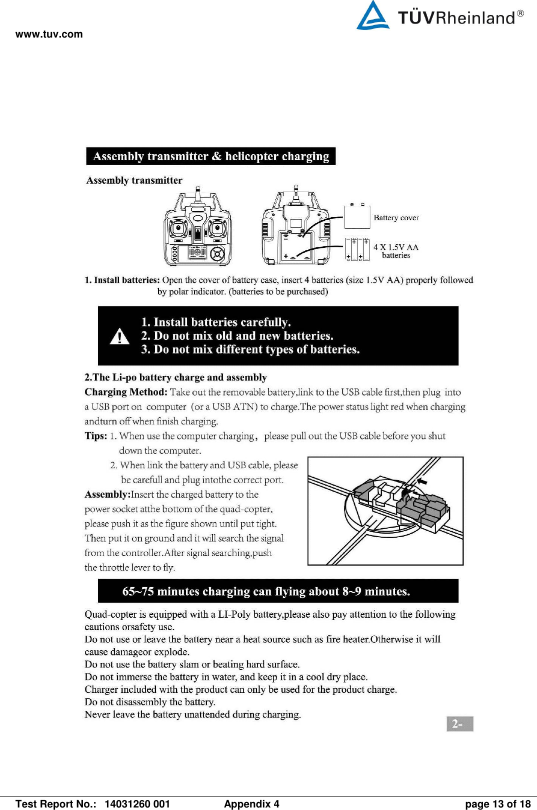 www.tuv.com   Test Report No.:  14031260 001  Appendix 4  page 13 of 18   