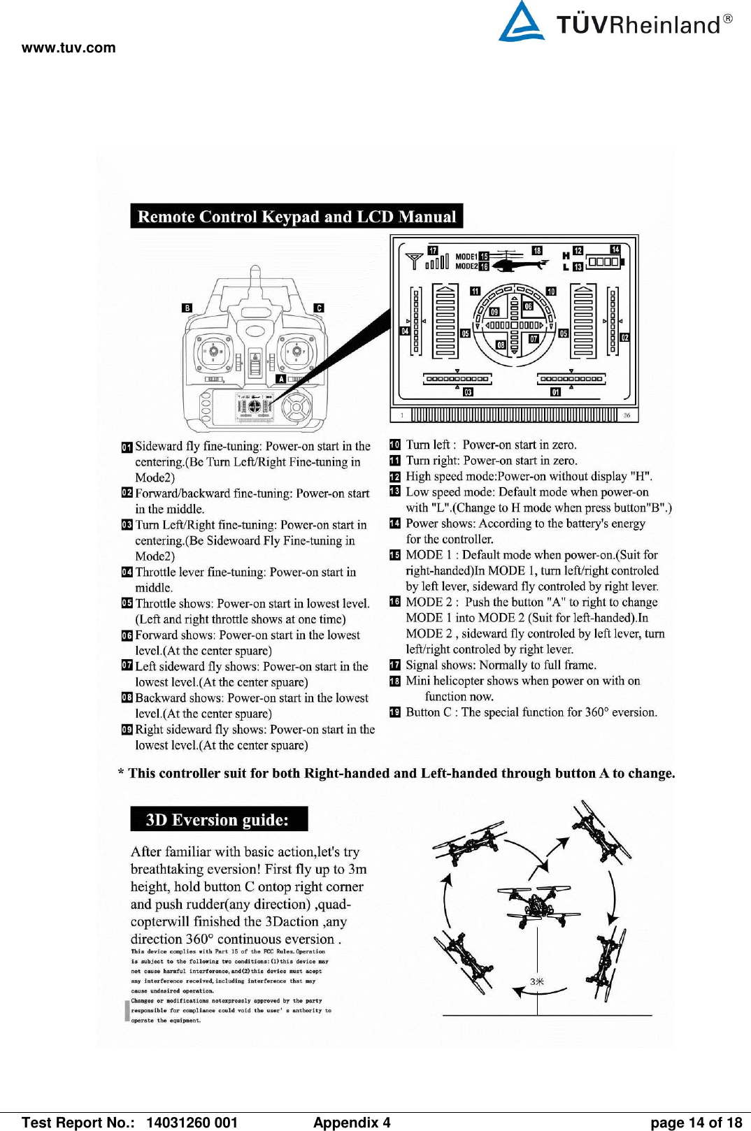 www.tuv.com   Test Report No.:  14031260 001  Appendix 4  page 14 of 18   