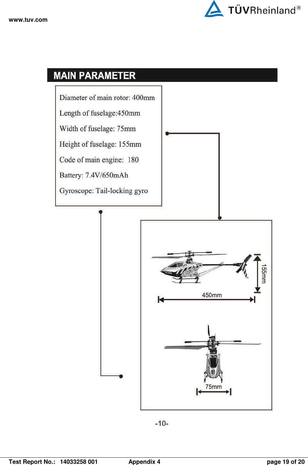 www.tuv.com   Test Report No.:  14033258 001  Appendix 4  page 19 of 20  