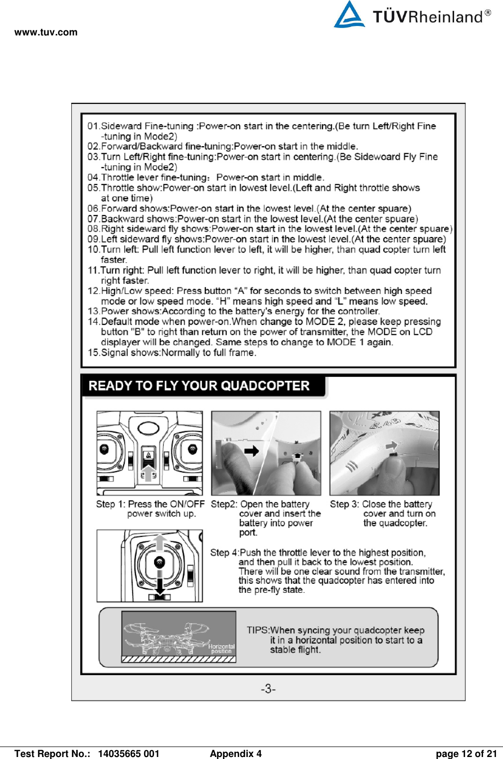 www.tuv.com   Test Report No.:  14035665 001  Appendix 4  page 12 of 21  