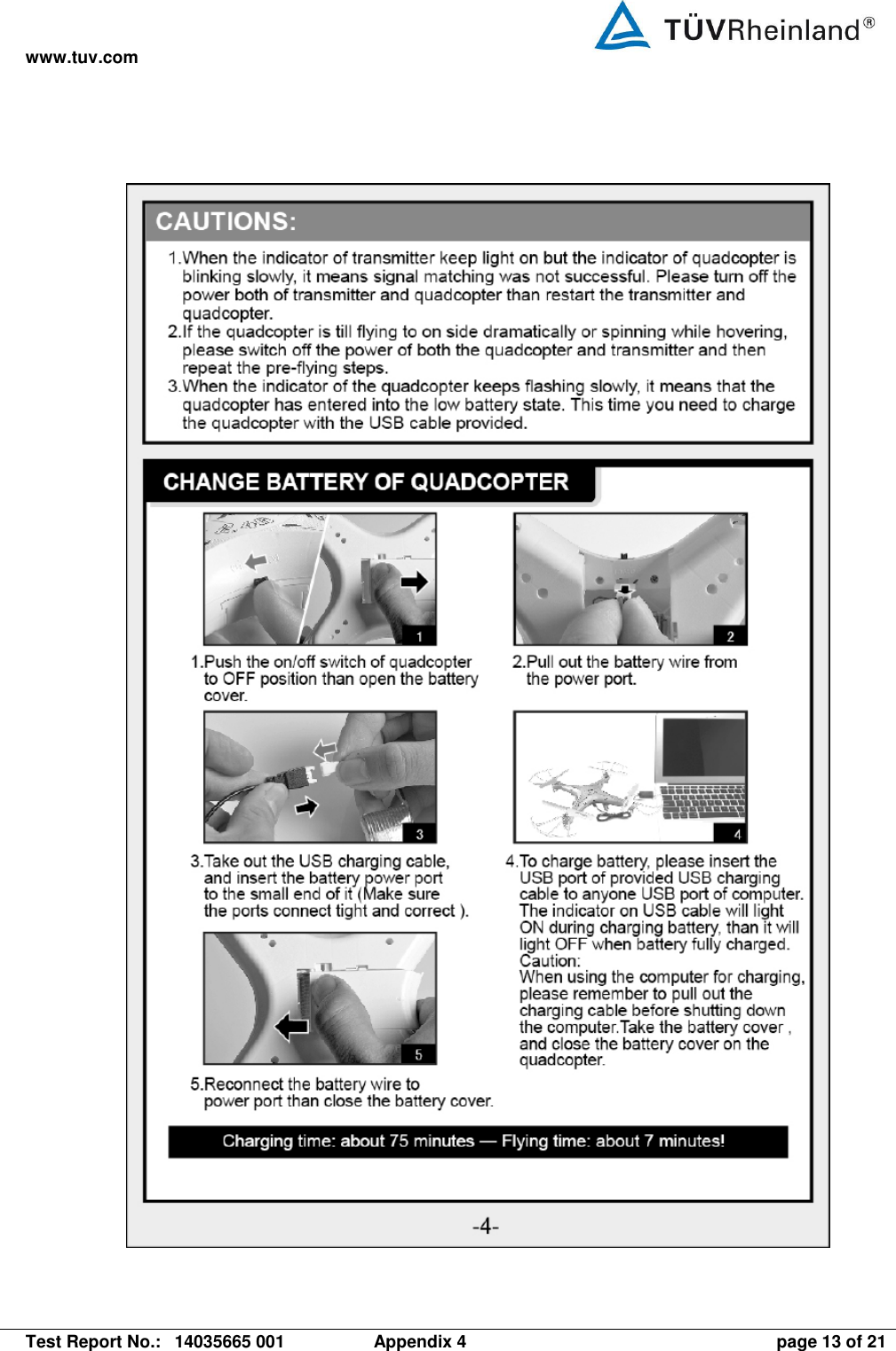 www.tuv.com   Test Report No.:  14035665 001  Appendix 4  page 13 of 21  