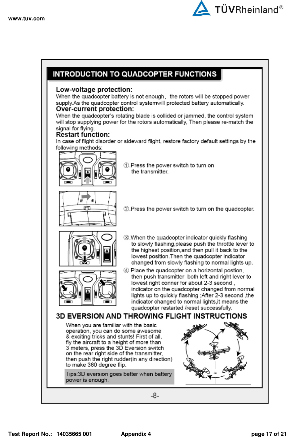 www.tuv.com   Test Report No.:  14035665 001  Appendix 4  page 17 of 21  