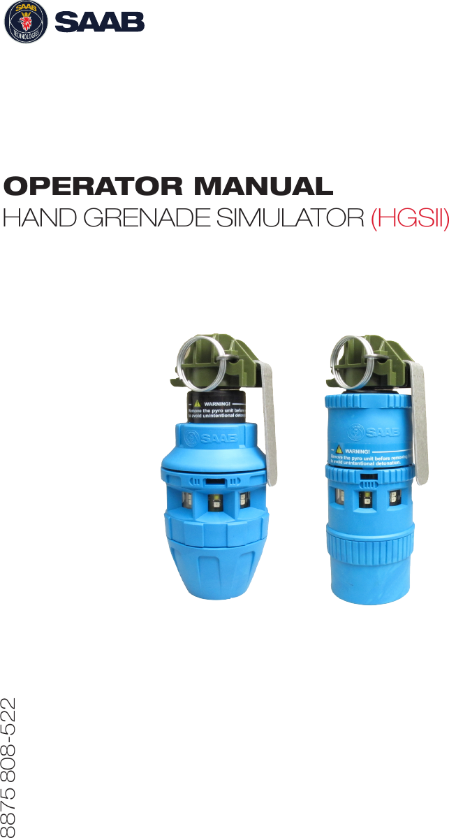 8875 808-522                                           OPERATOR MANUALHAND GRENADE SIMULATOR (HGSII)