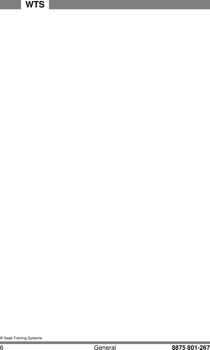 6 General 8875 801-267 WTS                                                       &copy; Saab Training Systems 