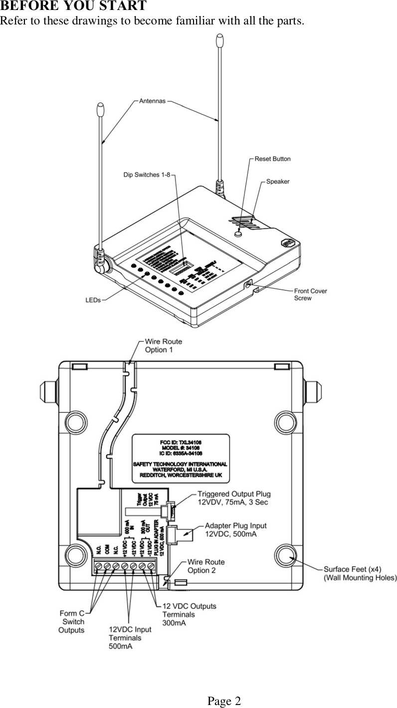   Page 2 BEFORE YOU START Refer to these drawings to become familiar with all the parts.  