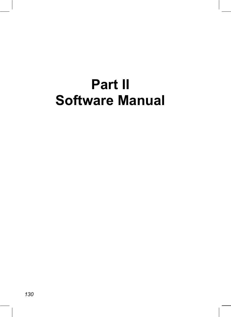  130        Part II Software Manual      