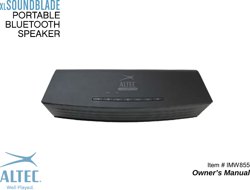                          Item # IMW855 Owner’s Manual 