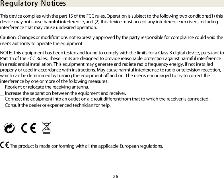 26  Regulatory Notices        