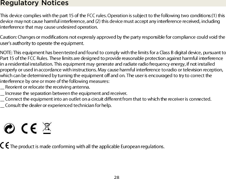 28  Regulatory Notices       