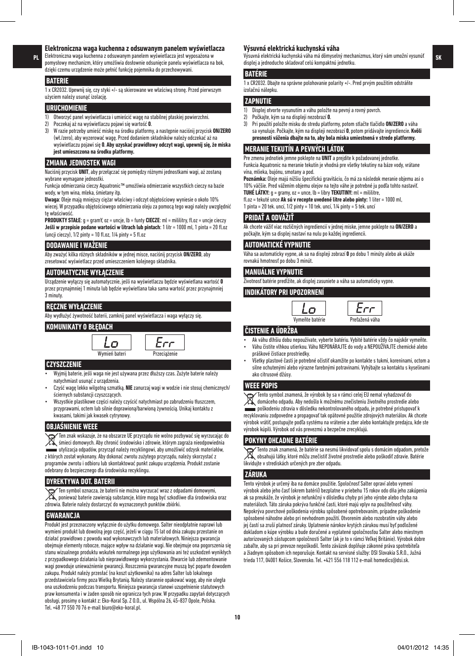 Page 10 of 12 - Salter-Housewares Salter-Housewares-Building-Set-1043-Users-Manual-  Salter-housewares-building-set-1043-users-manual