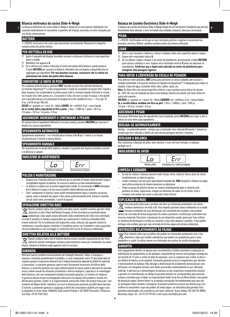 Page 4 of 12 - Salter-Housewares Salter-Housewares-Building-Set-1043-Users-Manual-  Salter-housewares-building-set-1043-users-manual