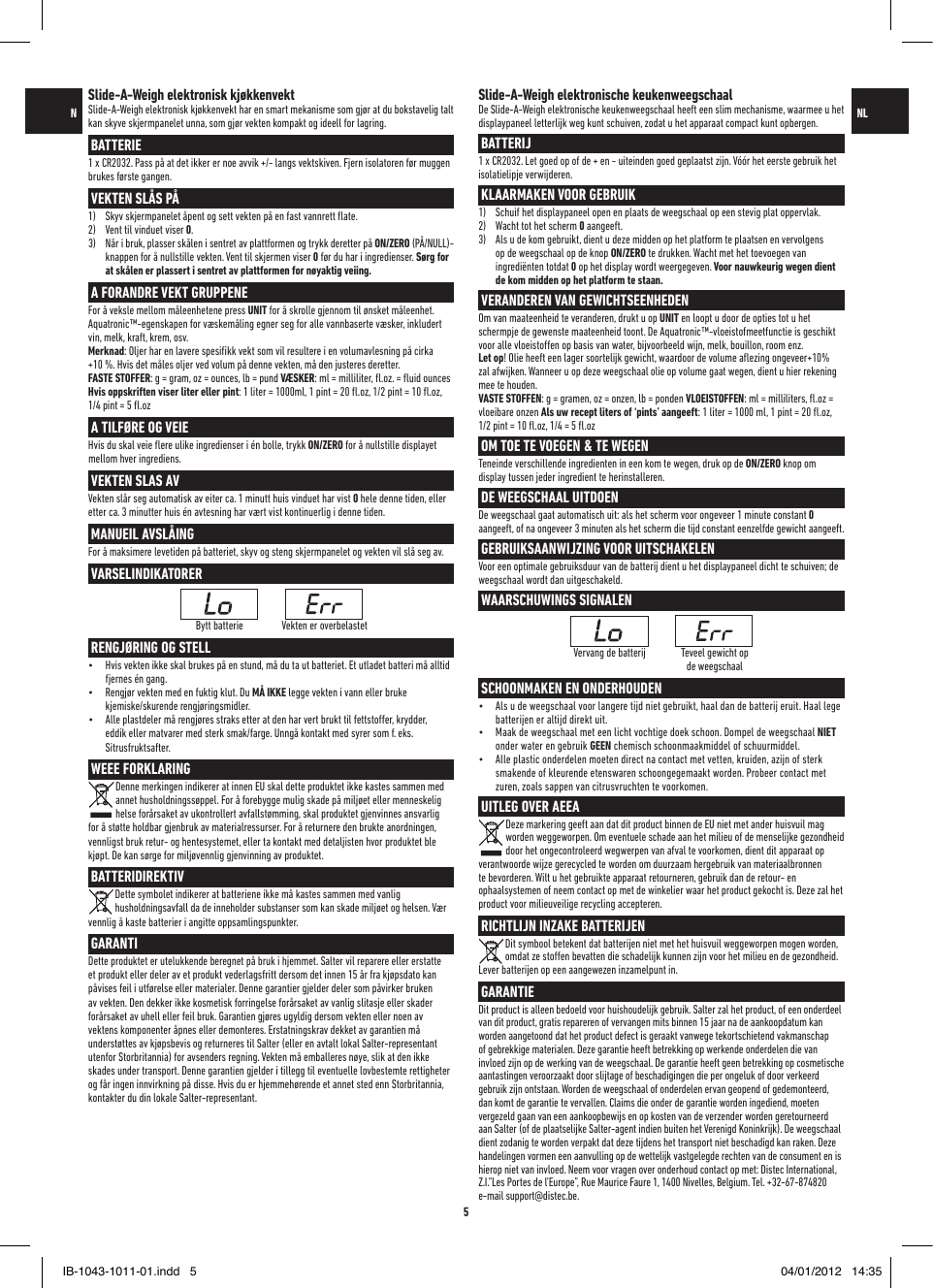 Page 5 of 12 - Salter-Housewares Salter-Housewares-Building-Set-1043-Users-Manual-  Salter-housewares-building-set-1043-users-manual