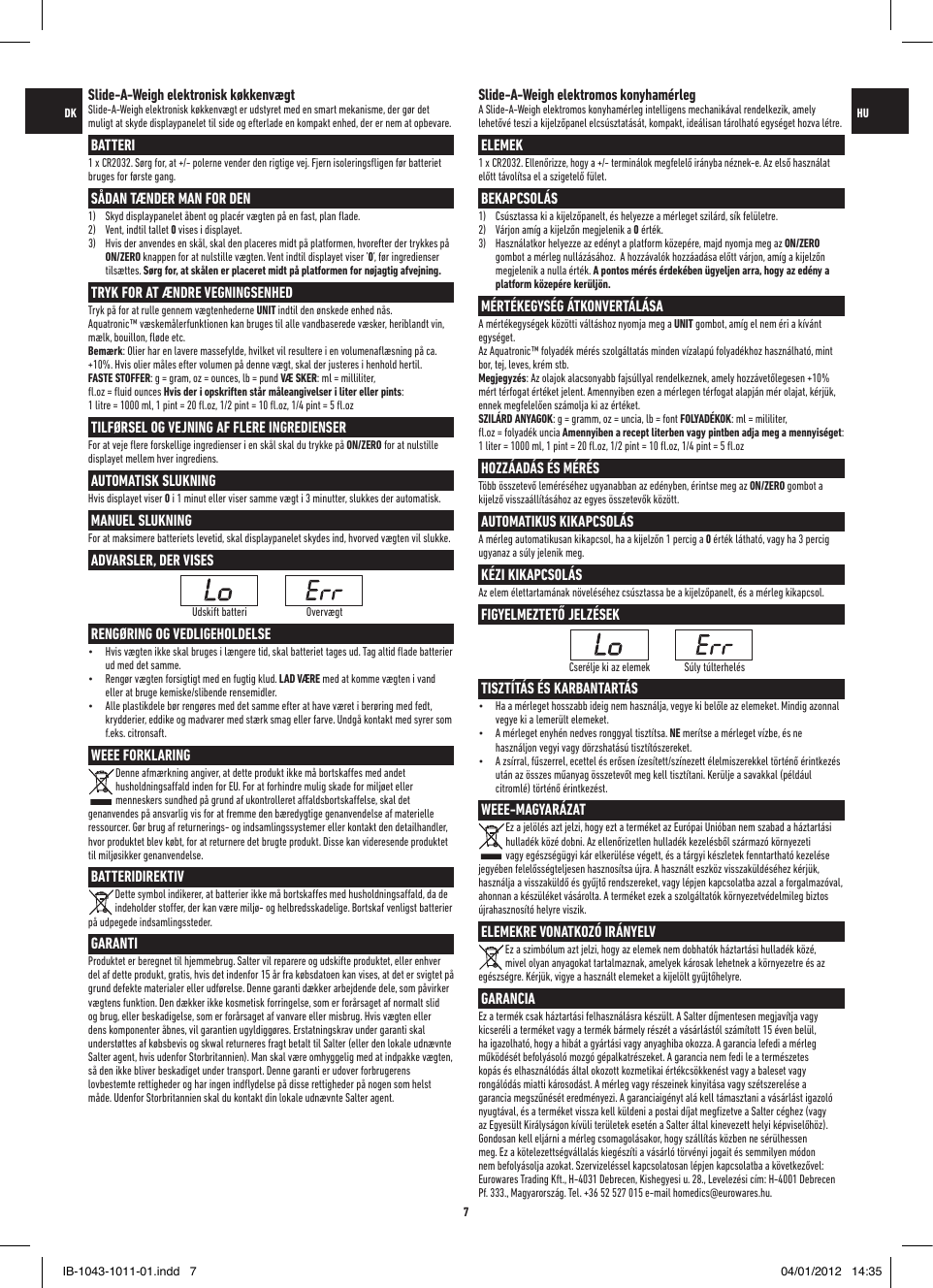 Page 7 of 12 - Salter-Housewares Salter-Housewares-Building-Set-1043-Users-Manual-  Salter-housewares-building-set-1043-users-manual