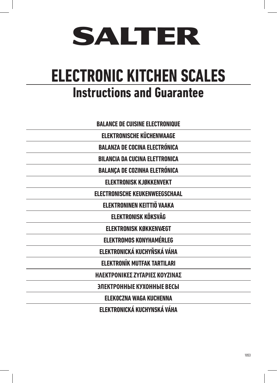 Page 1 of 12 - Salter-Housewares Salter-Housewares-Building-Set-E-1053-Users-Manual-  Salter-housewares-building-set-e-1053-users-manual