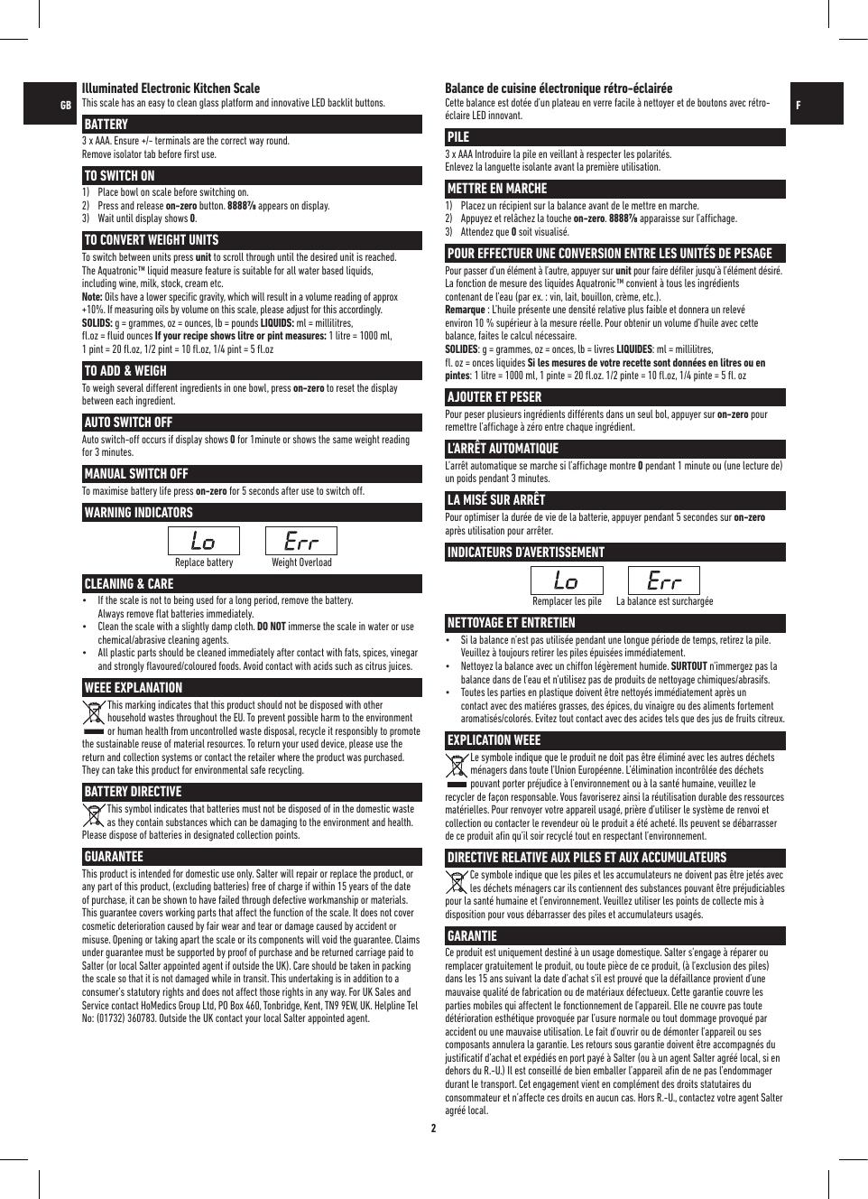 Page 2 of 12 - Salter-Housewares Salter-Housewares-Building-Set-E-1053-Users-Manual-  Salter-housewares-building-set-e-1053-users-manual