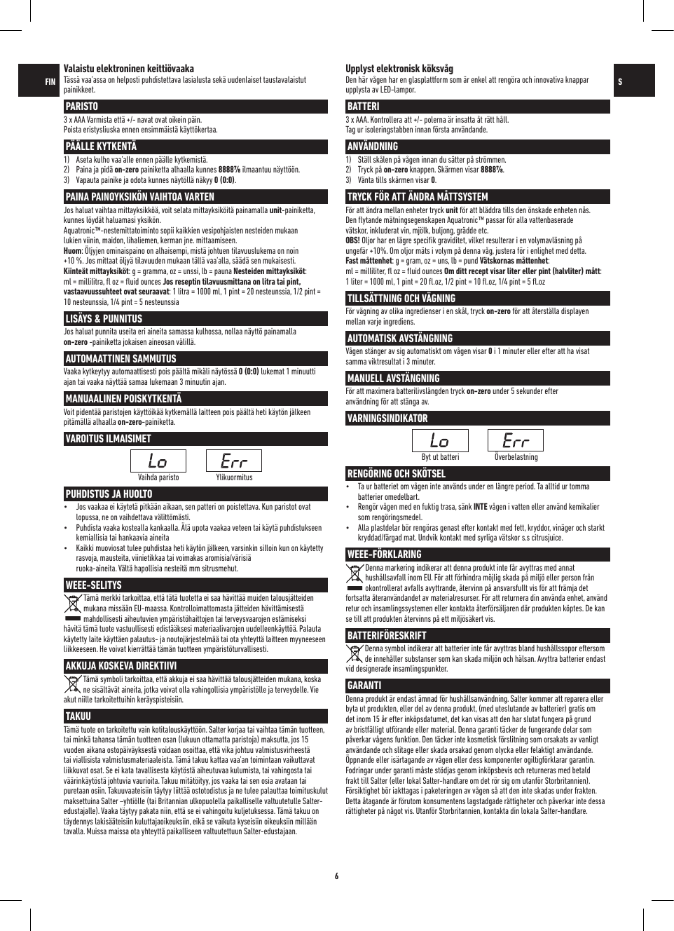 Page 6 of 12 - Salter-Housewares Salter-Housewares-Building-Set-E-1053-Users-Manual-  Salter-housewares-building-set-e-1053-users-manual