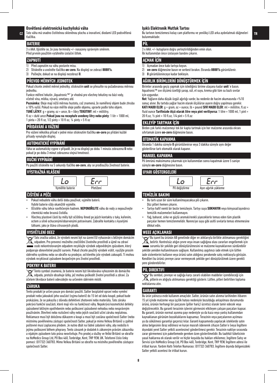 Page 8 of 12 - Salter-Housewares Salter-Housewares-Building-Set-E-1053-Users-Manual-  Salter-housewares-building-set-e-1053-users-manual