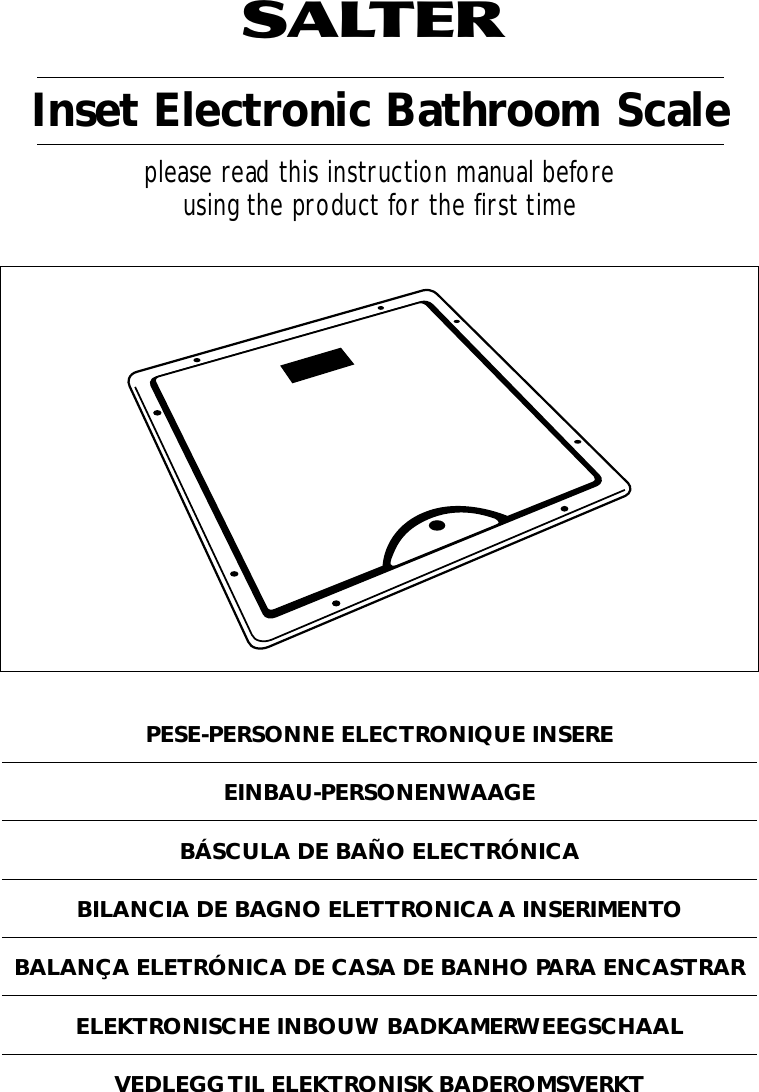 Page 1 of 10 - Salter-Housewares Salter-Housewares-Inset-Electronic-Bathroom-Scale-Users-Manual- SH6705_Arch-inst  Salter-housewares-inset-electronic-bathroom-scale-users-manual