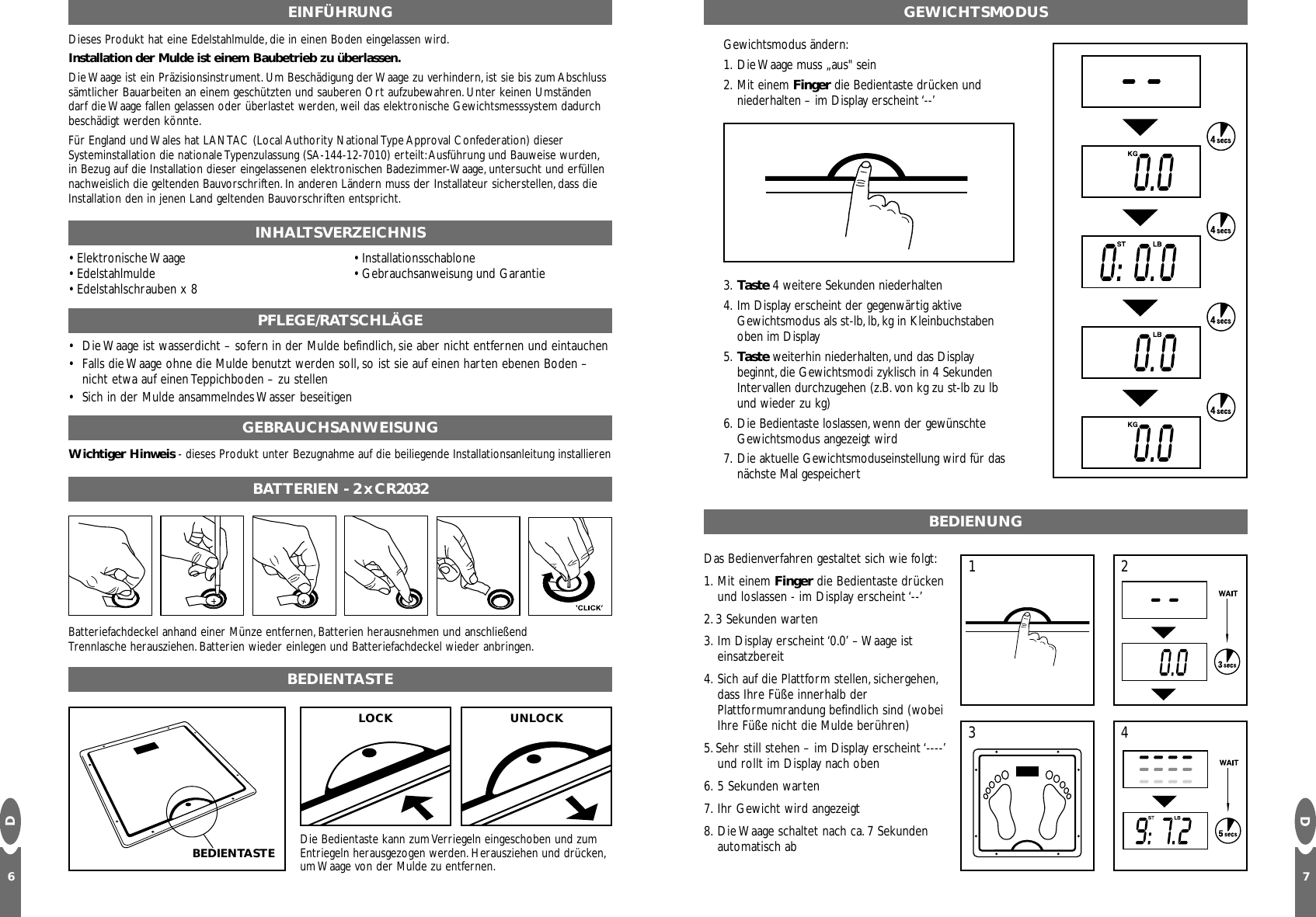 Page 4 of 10 - Salter-Housewares Salter-Housewares-Inset-Electronic-Bathroom-Scale-Users-Manual- SH6705_Arch-inst  Salter-housewares-inset-electronic-bathroom-scale-users-manual