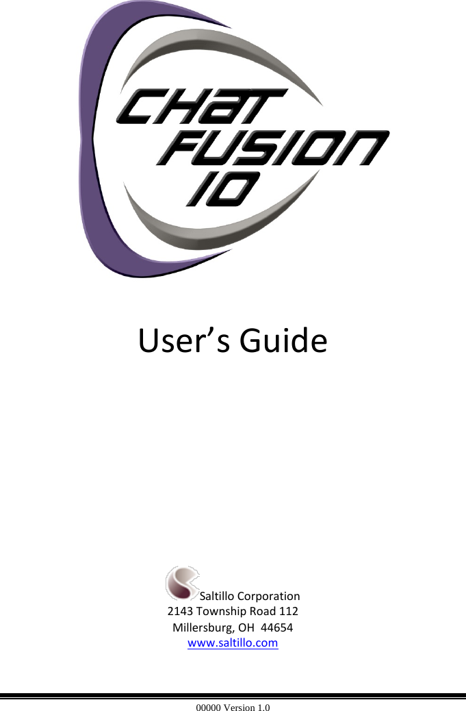 00000 Version 1.0 User’s Guide Saltillo Corporation 2143 Township Road 112 Millersburg, OH  44654 www.saltillo.com 