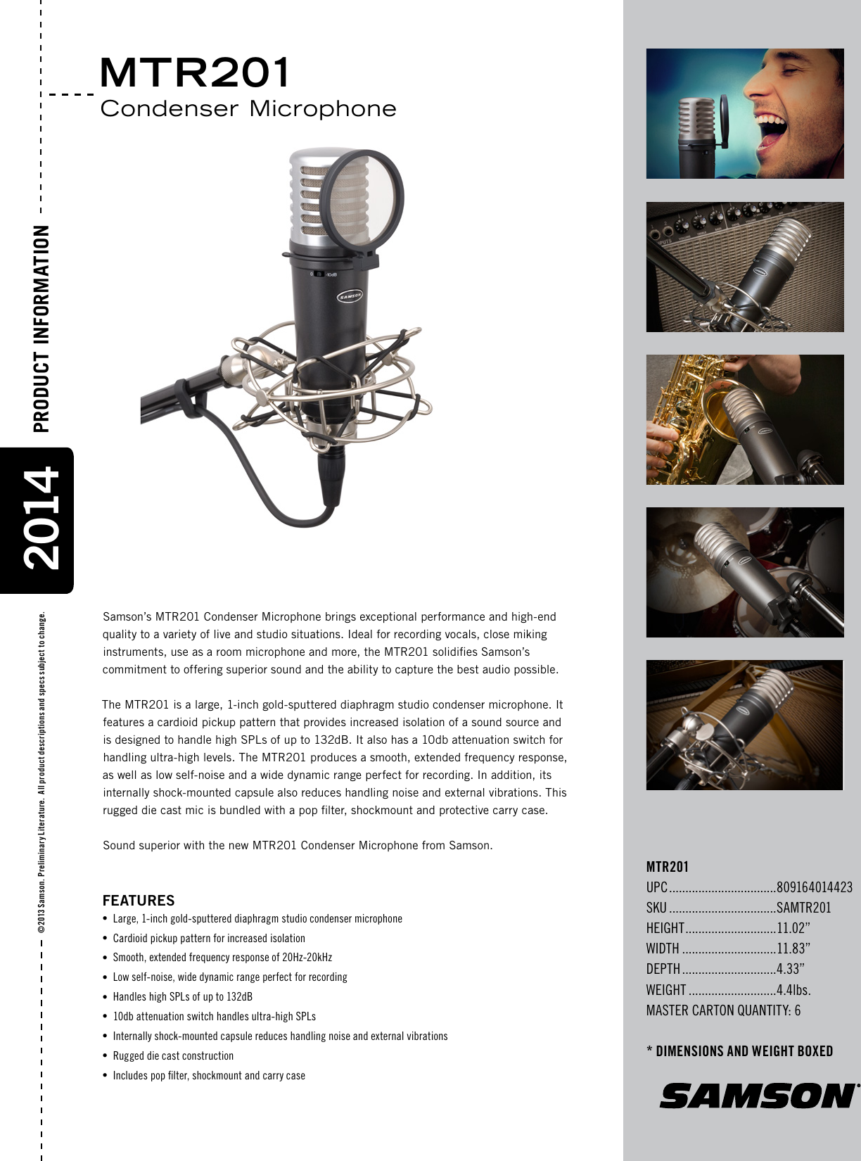 Page 1 of 1 - Samson Samson-Condenser-Microphone-Mtr201-Users-Manual-  Samson-condenser-microphone-mtr201-users-manual