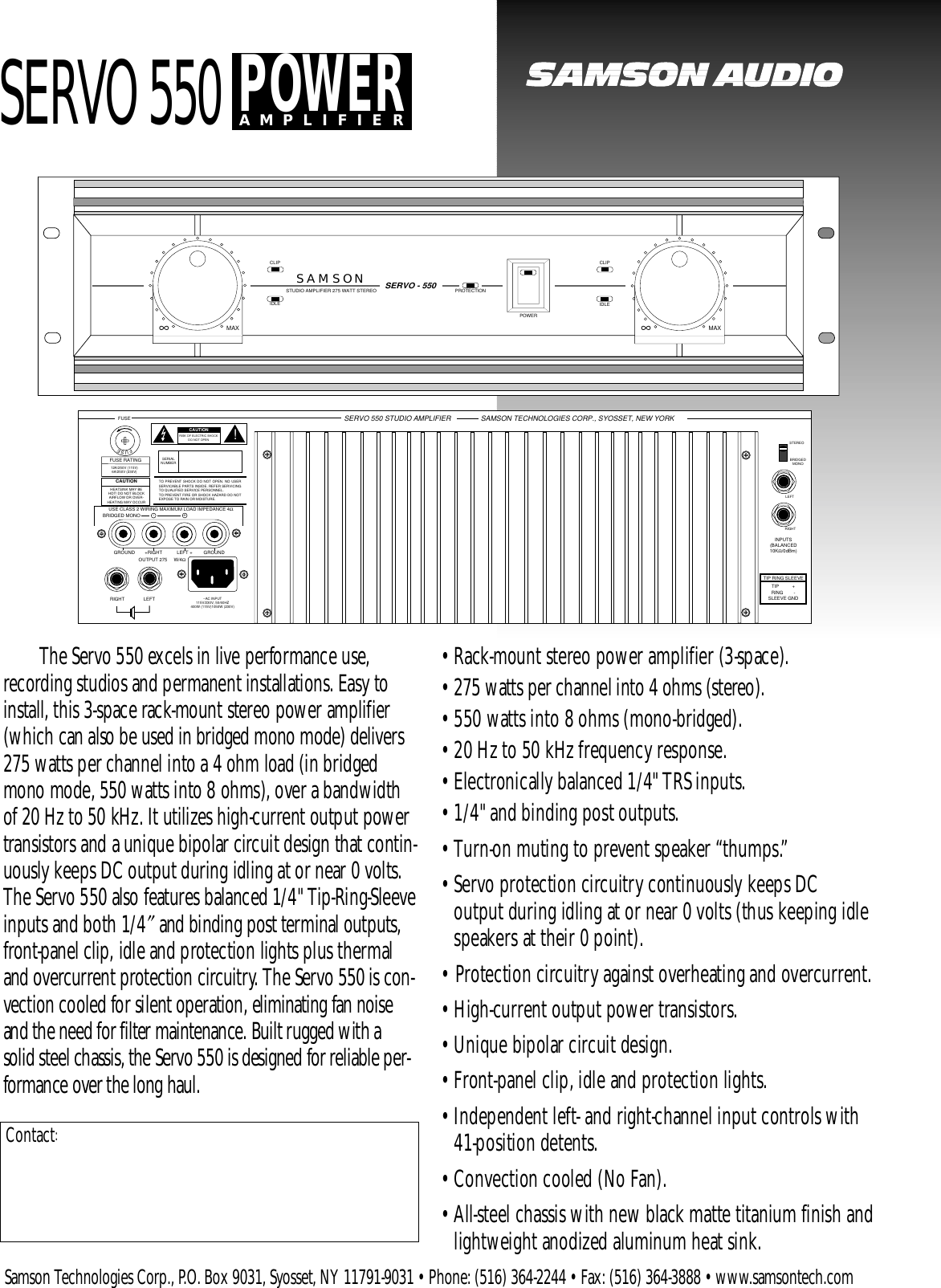 Page 1 of 2 - Samson Samson-Servo-550-Users-Manual- Servo 550  Samson-servo-550-users-manual
