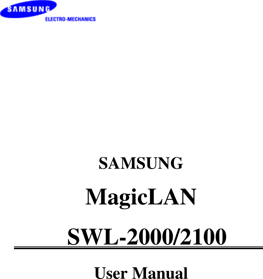           SAMSUNG MagicLAN SWL-2000/2100 User Manual 