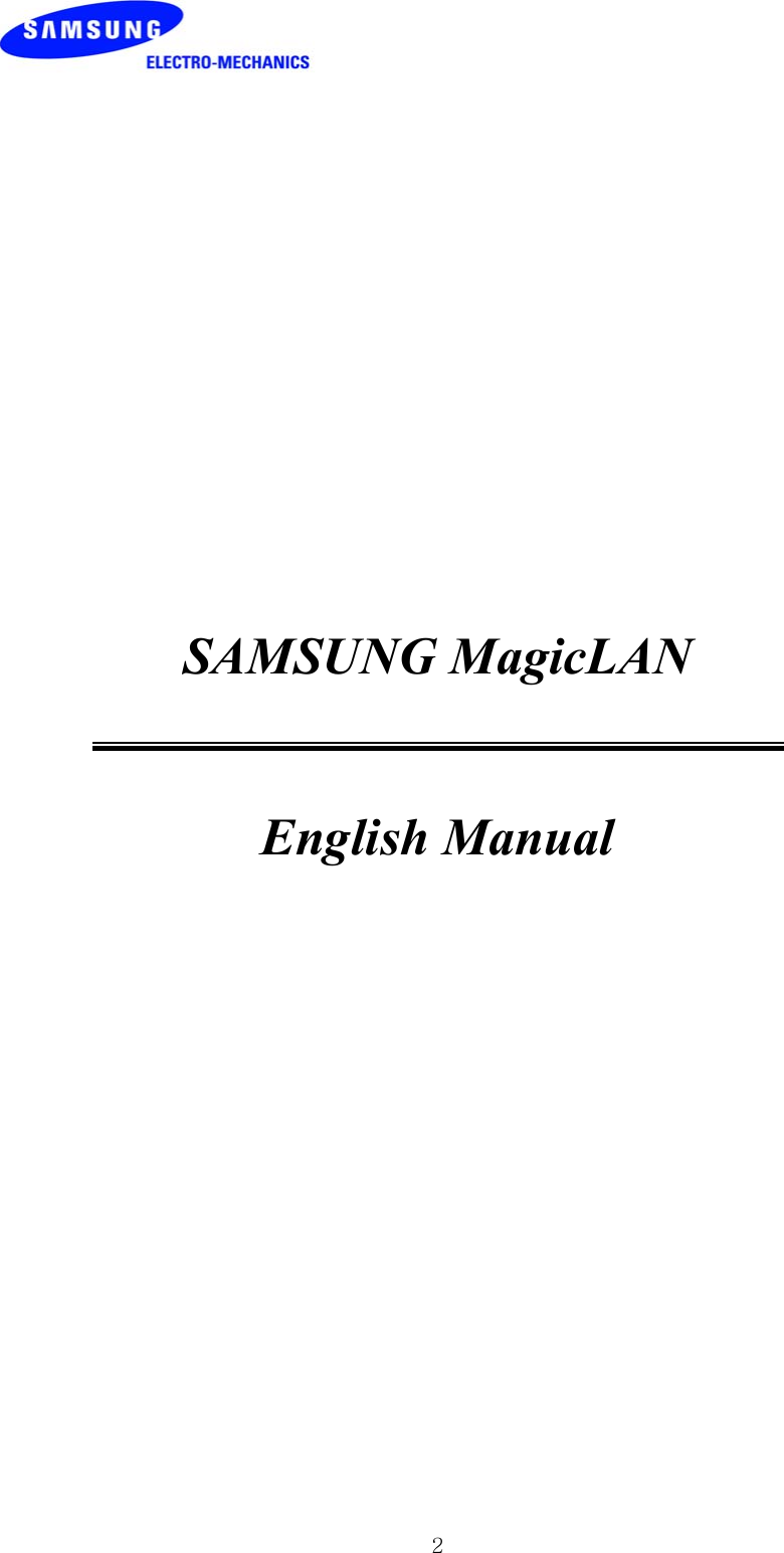 2SAMSUNG MagicLANEnglish Manual