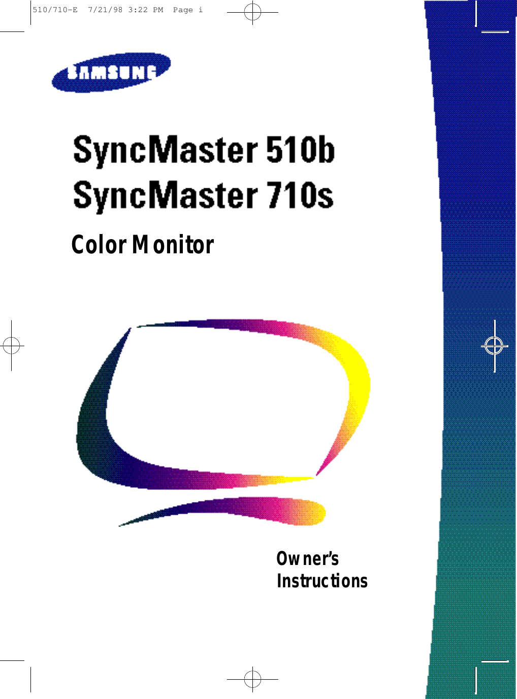Color MonitorOwner’sInstructions510/710-E  7/21/98 3:22 PM  Page i