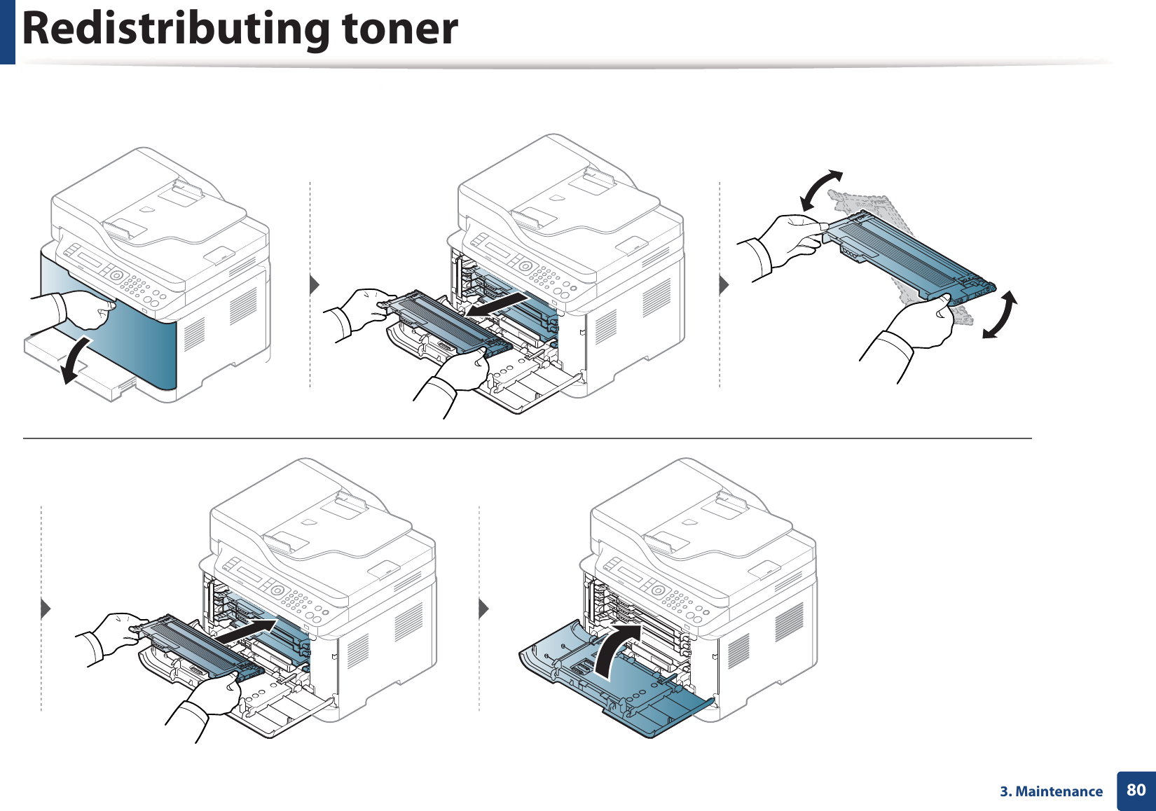 Redistributing toner803. Maintenance
