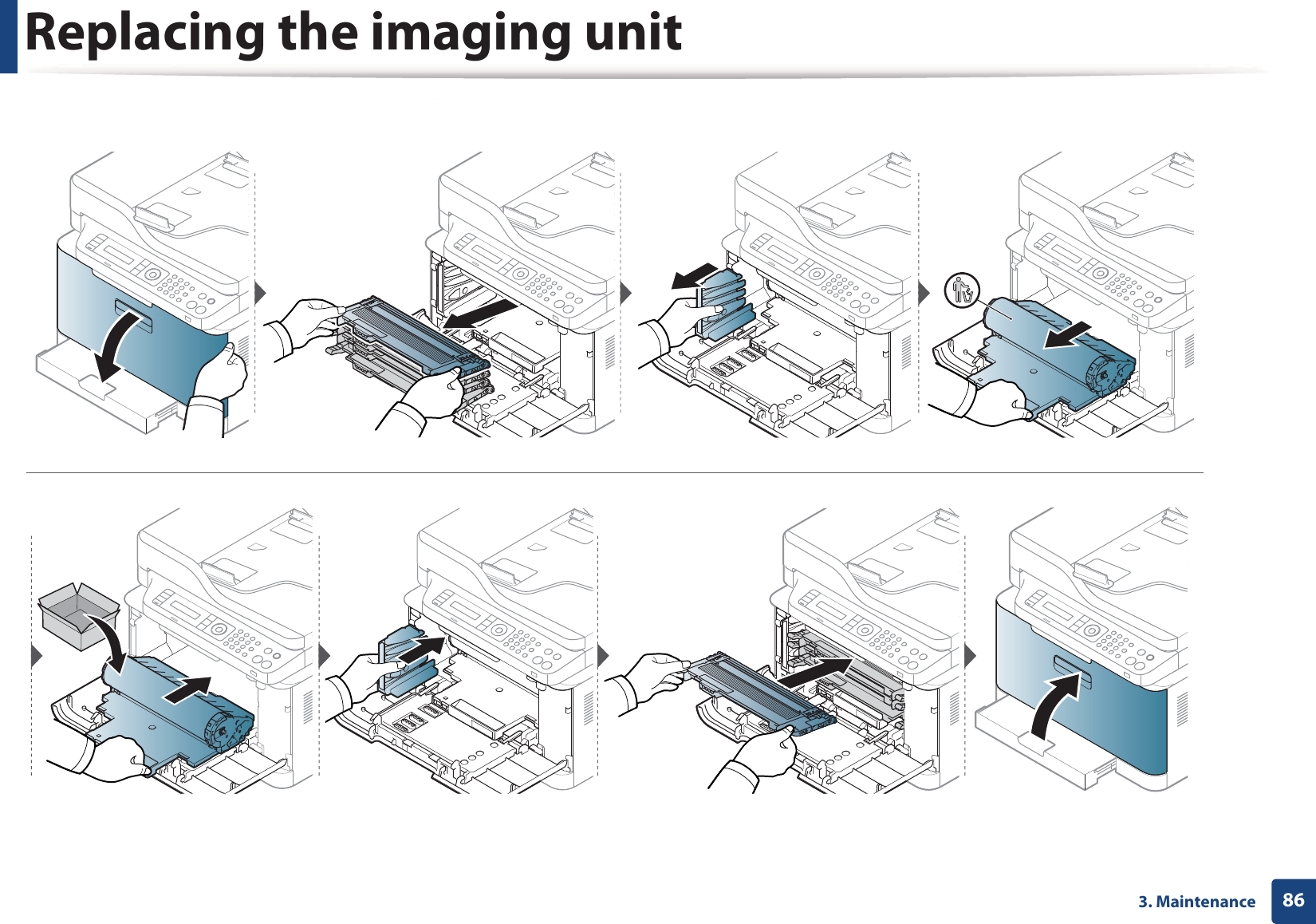 Replacing the imaging unit863. Maintenance