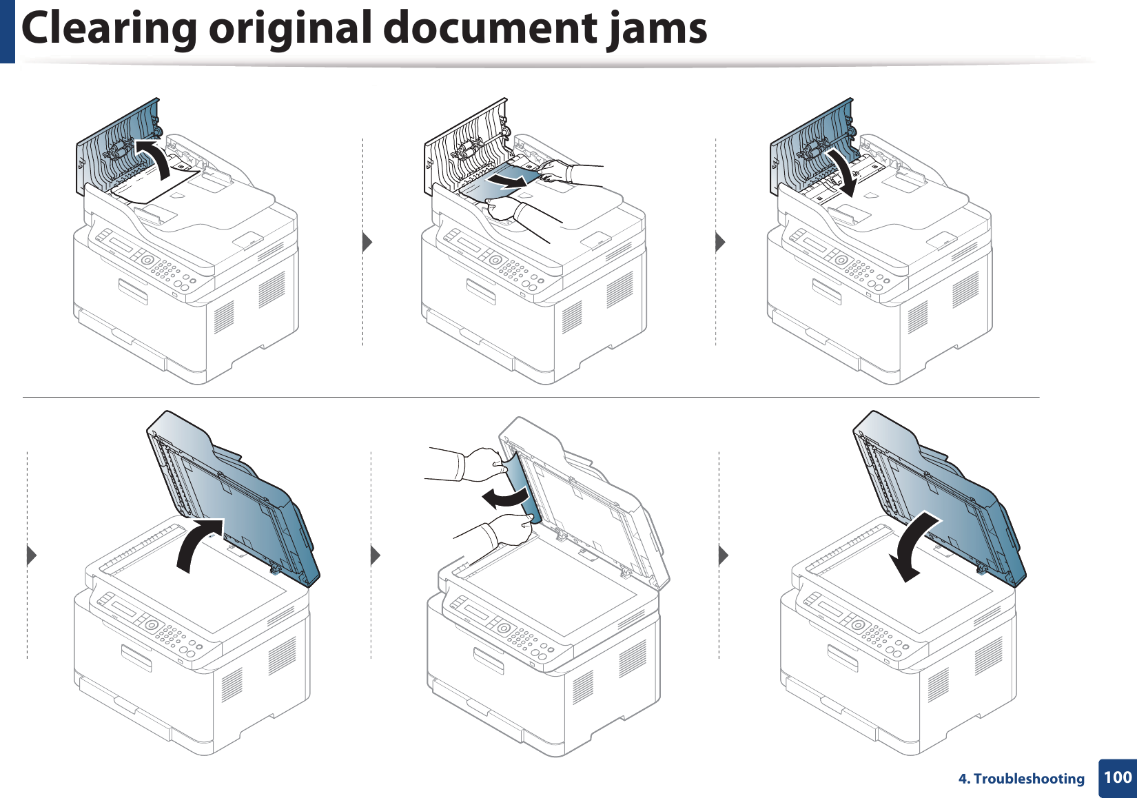 Clearing original document jams1004. Troubleshooting