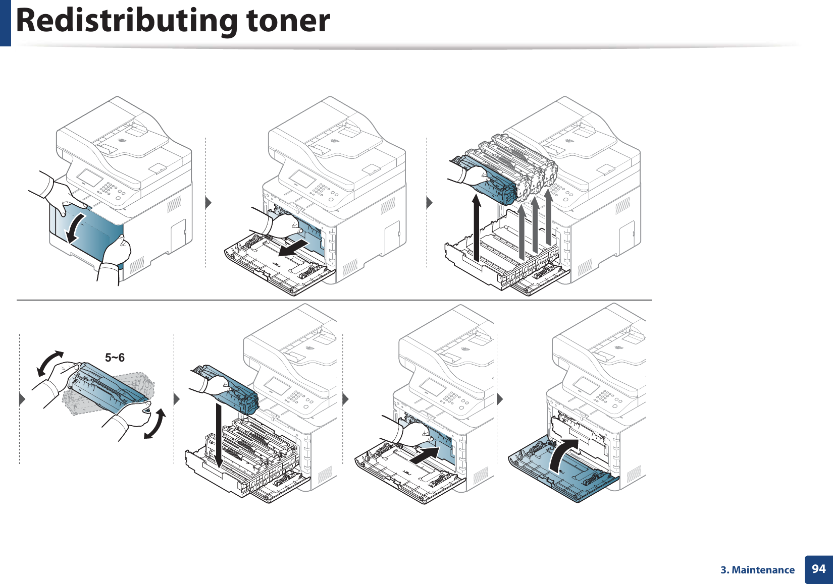 Redistributing toner943. Maintenance5~6