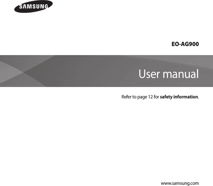 www.samsung.comUser manualEO-AG900Refer to page 12 for safety information.
