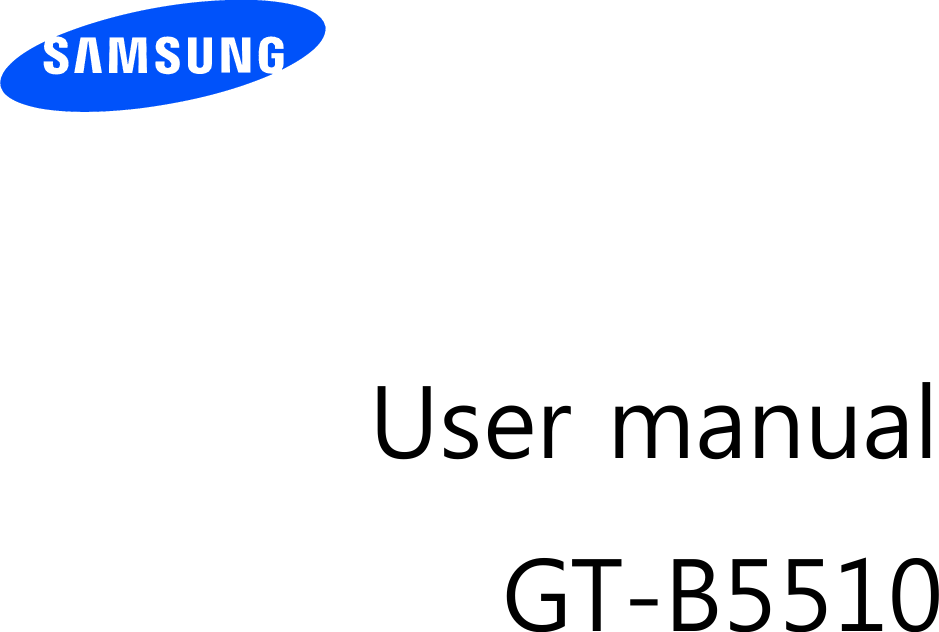          User manual GT-B5510                  