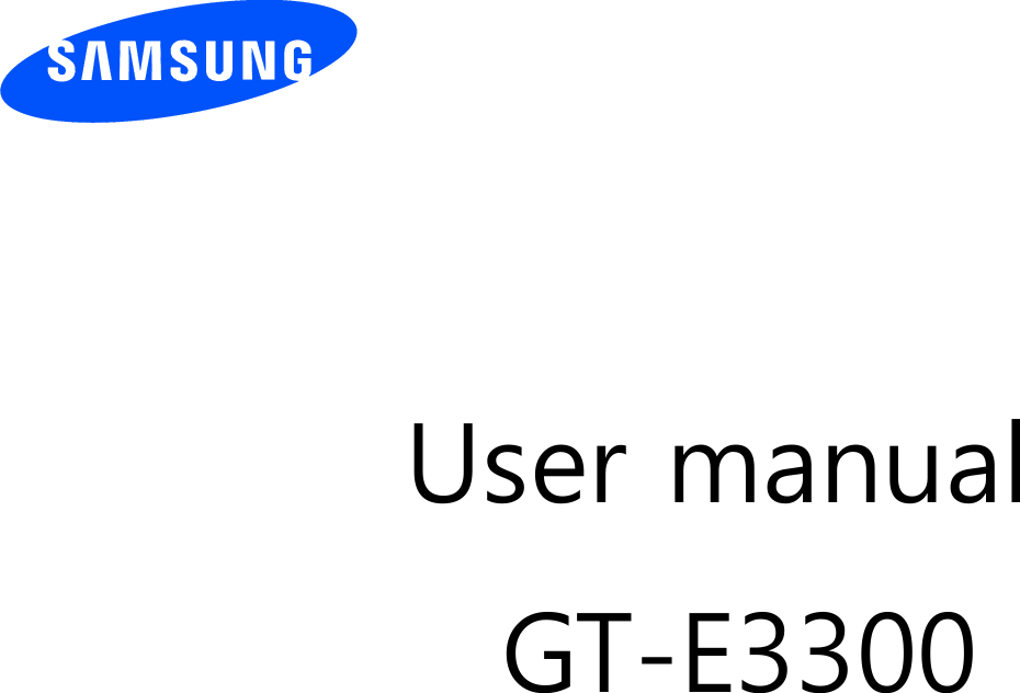           User manual GT-E3300          