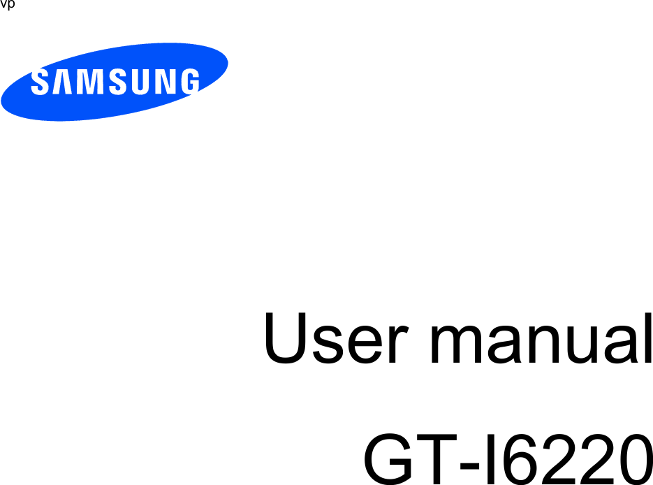 vp         User manual GT-I6220                  