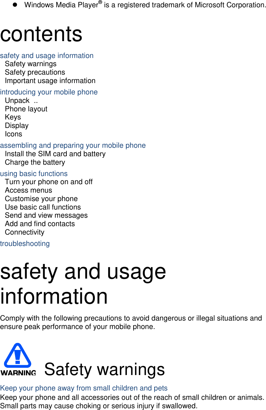 Page 3 of Samsung Electronics Co GTI9100P Cellular/PCS WCDMA/GSM/EDGE Phone with WLAN, RFID and Bluetooth User Manual