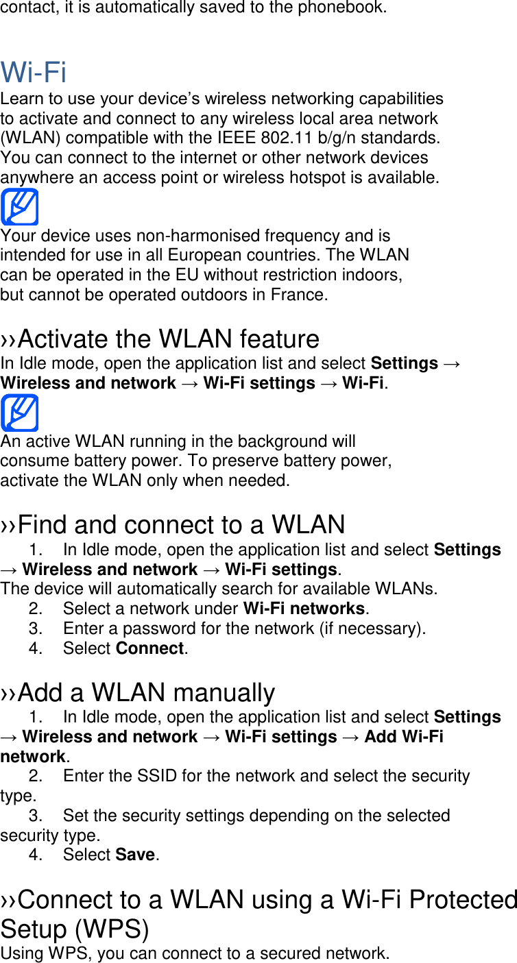 Page 31 of Samsung Electronics Co GTI9100P Cellular/PCS WCDMA/GSM/EDGE Phone with WLAN, RFID and Bluetooth User Manual