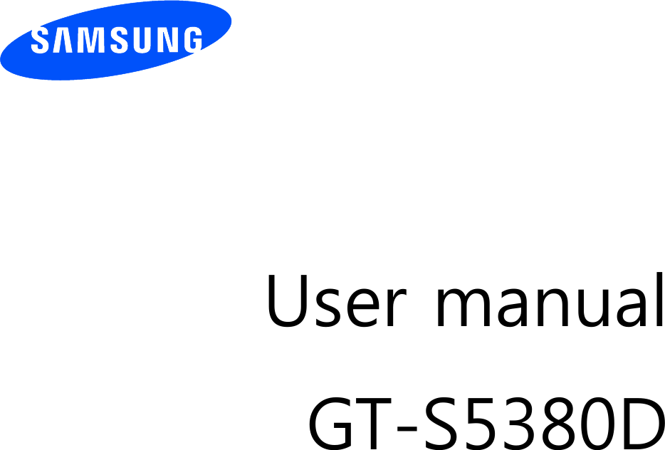         User manual GT-S5380D                  