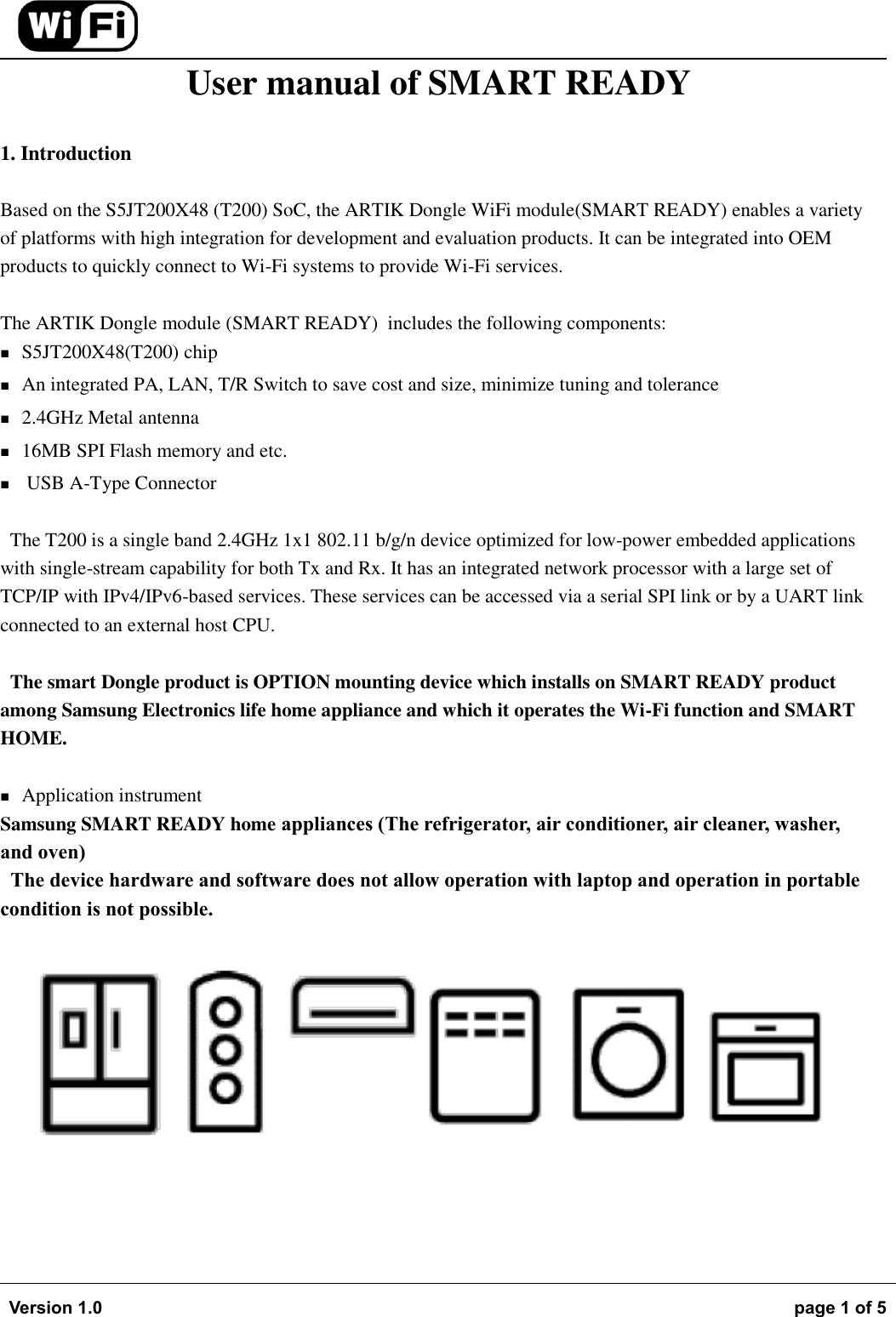 Page 1 of Samsung Electronics Co HD2018GH SMART READY User Manual 