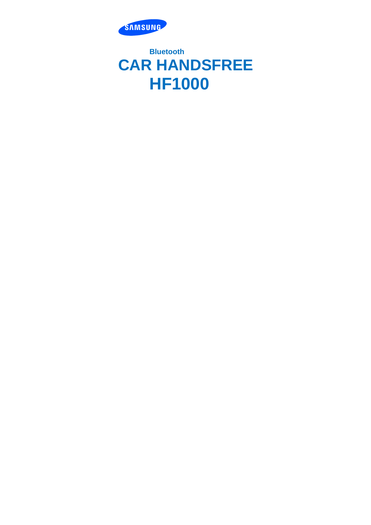    Bluetooth CAR HANDSFREE HF1000   