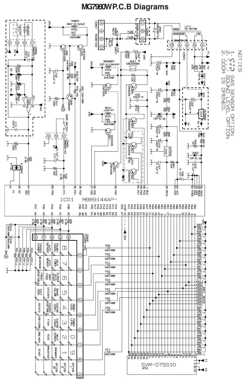 MB6774WMG7980W P.C.B Diagrams
