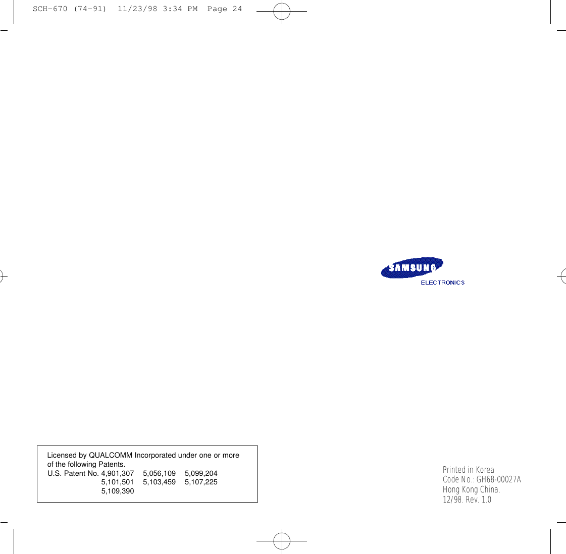 Page 49 of Samsung Electronics Co SCH670 CELLULAR CDMA PHONE (SINGLE-MODE) User Manual 670