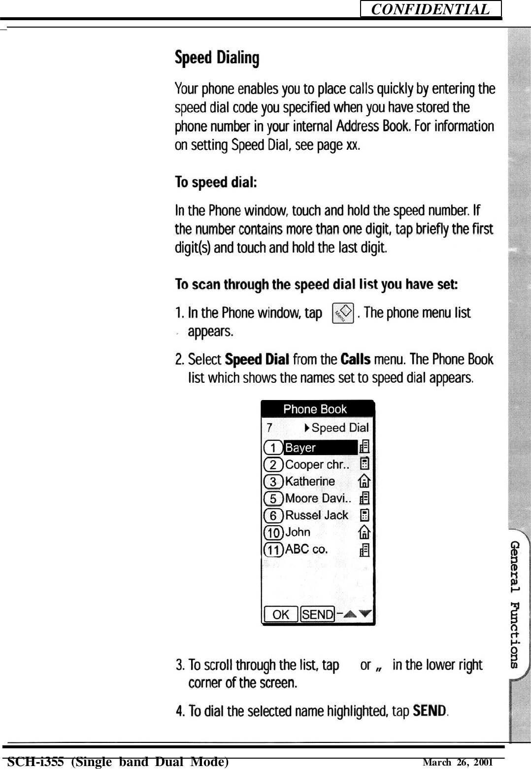 SCH-i355 (Singleband DualMode)CONFIDENTIALMarch26,2001