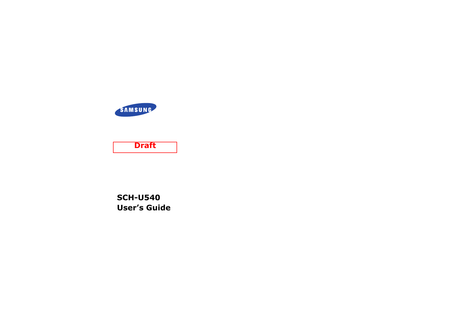 SCH-U540User’s GuideDraft