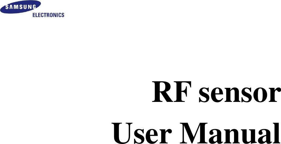           RF sensor  User Manual 