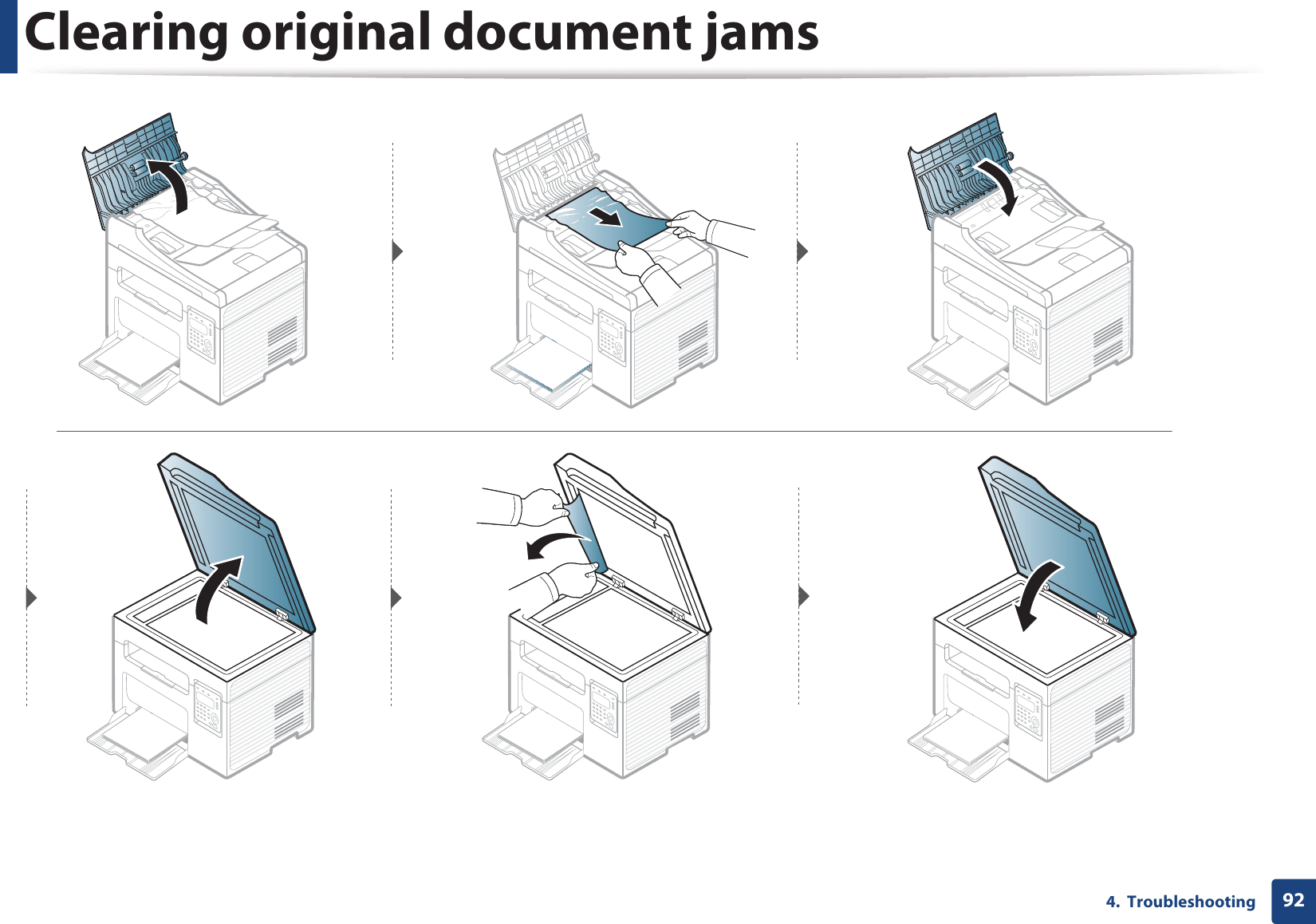 Clearing original document jams924.  Troubleshooting