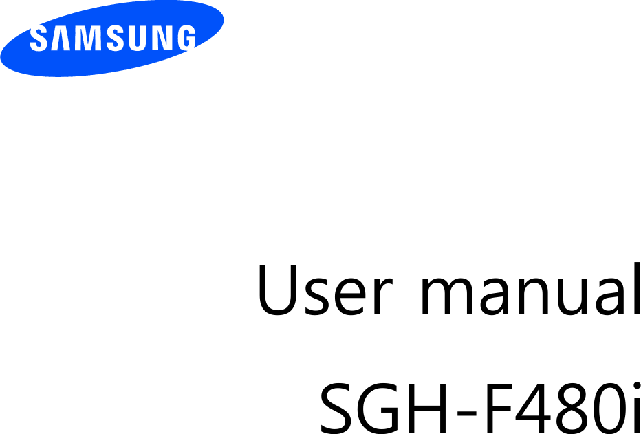          User manual SGH-F480i                  